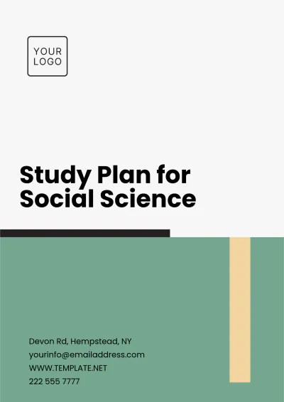 Free Study Plan for Social Science Template to Edit Online