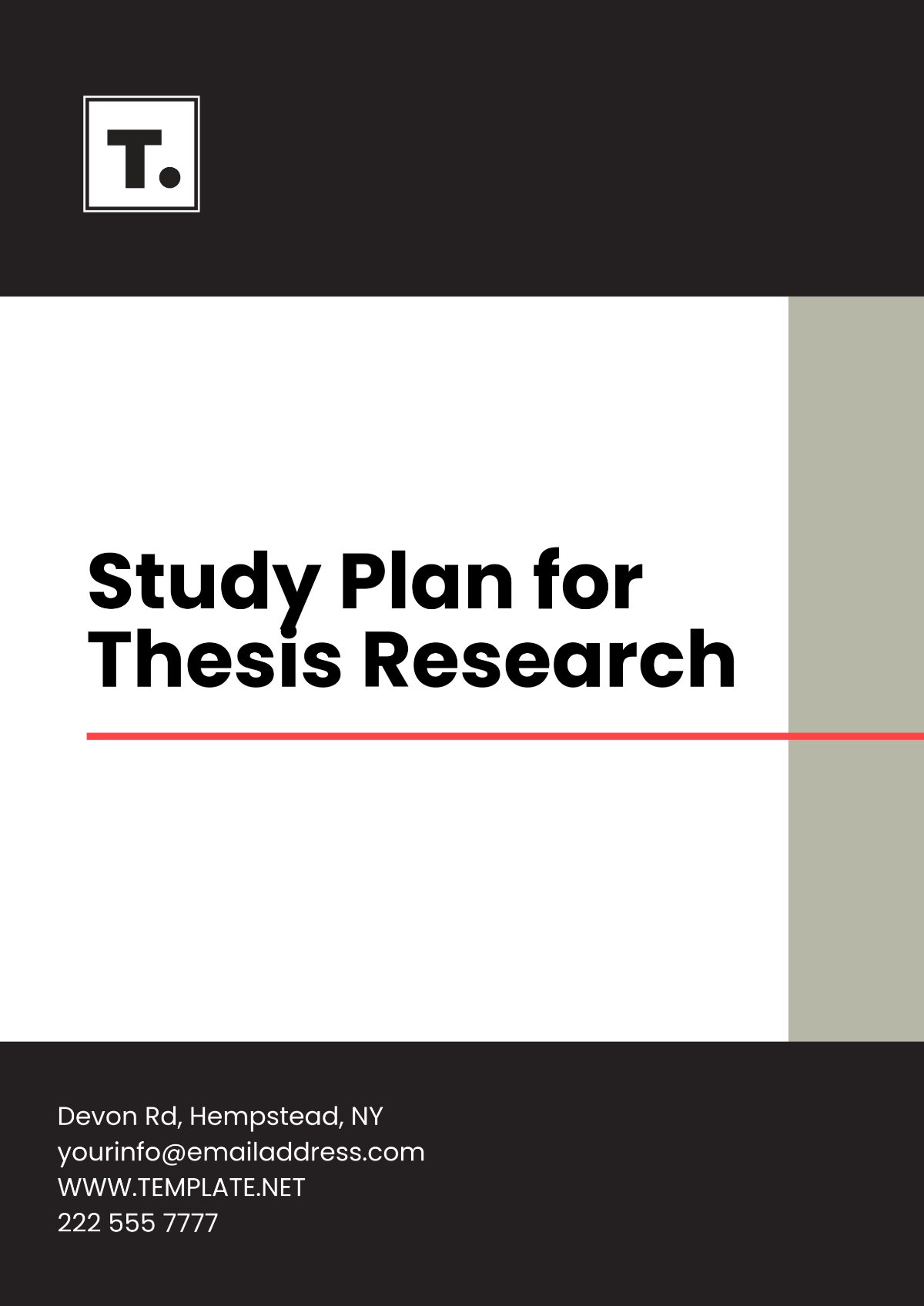 Study Plan for Thesis Research Template - Edit Online & Download