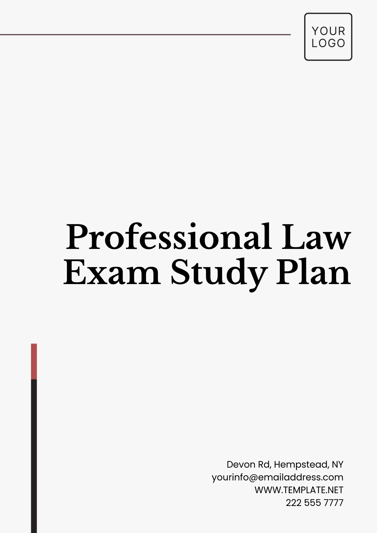 Professional Law Exam Study Plan Template - Edit Online & Download