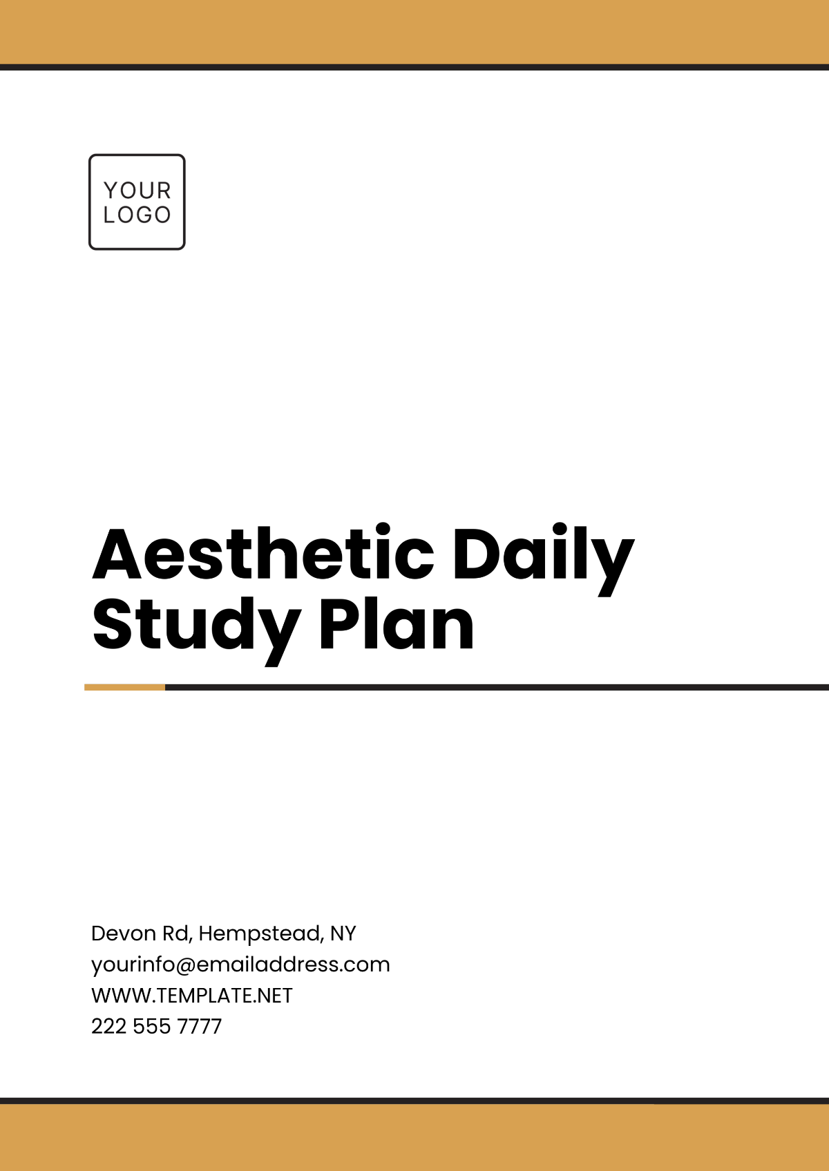 Aesthetic Daily Study Plan Template - Edit Online & Download