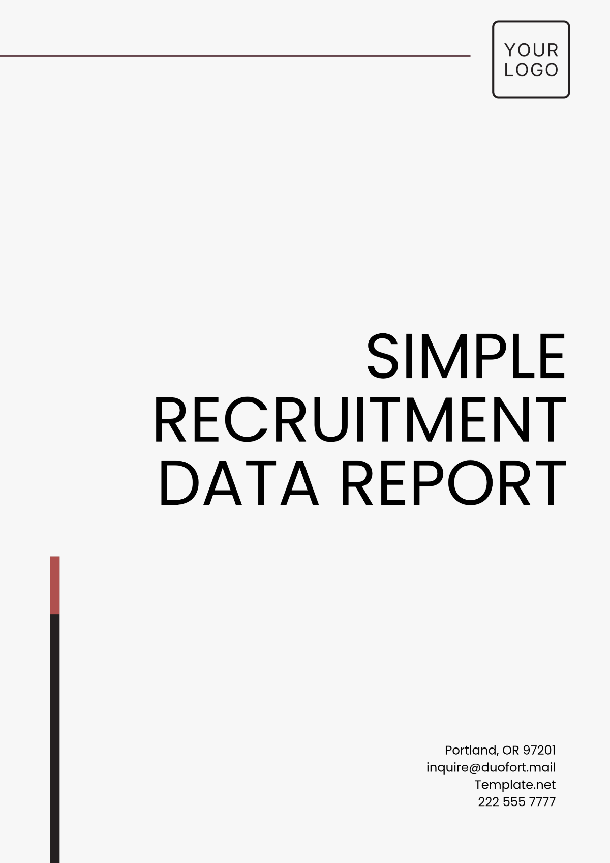 Simple Recruitment Data Report Template - Edit Online & Download