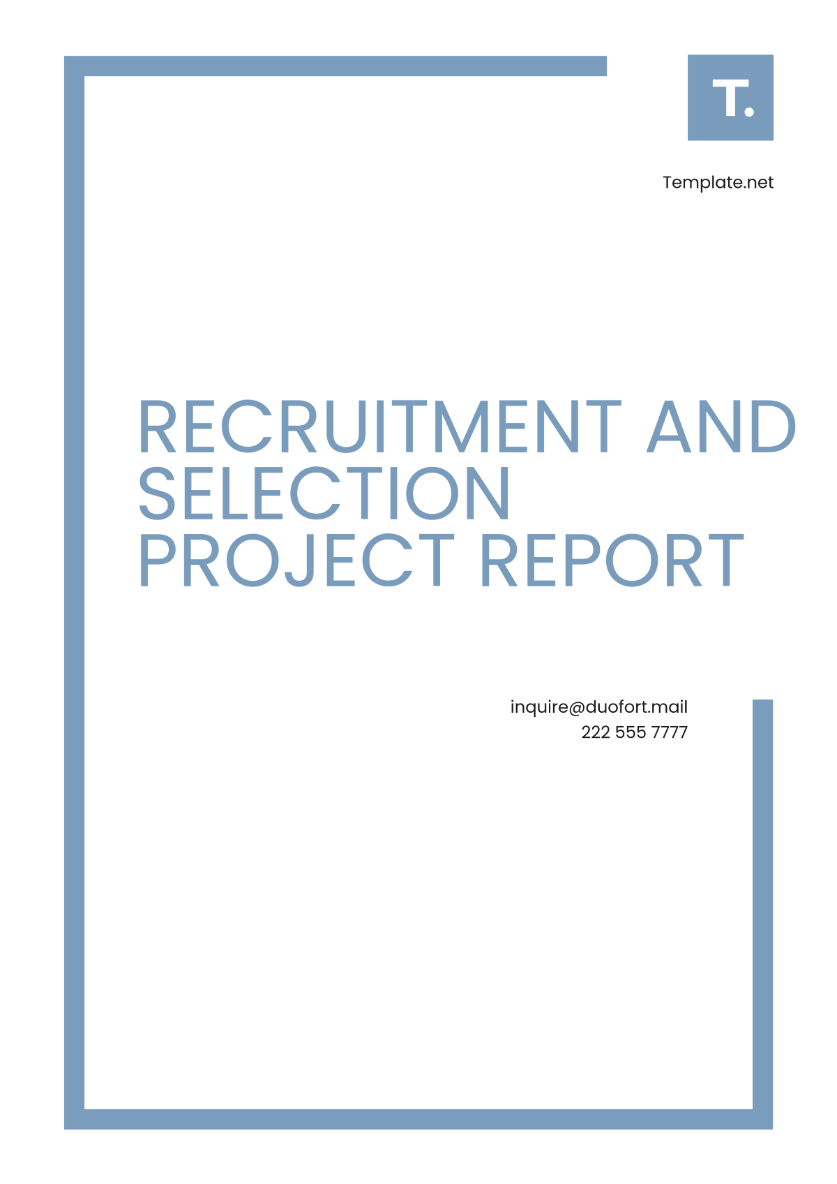 Recruitment and Selection Project Report Template - Edit Online & Download