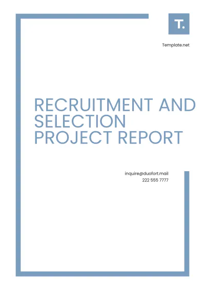 Free Recruitment and Selection Project Report Template to Edit Online