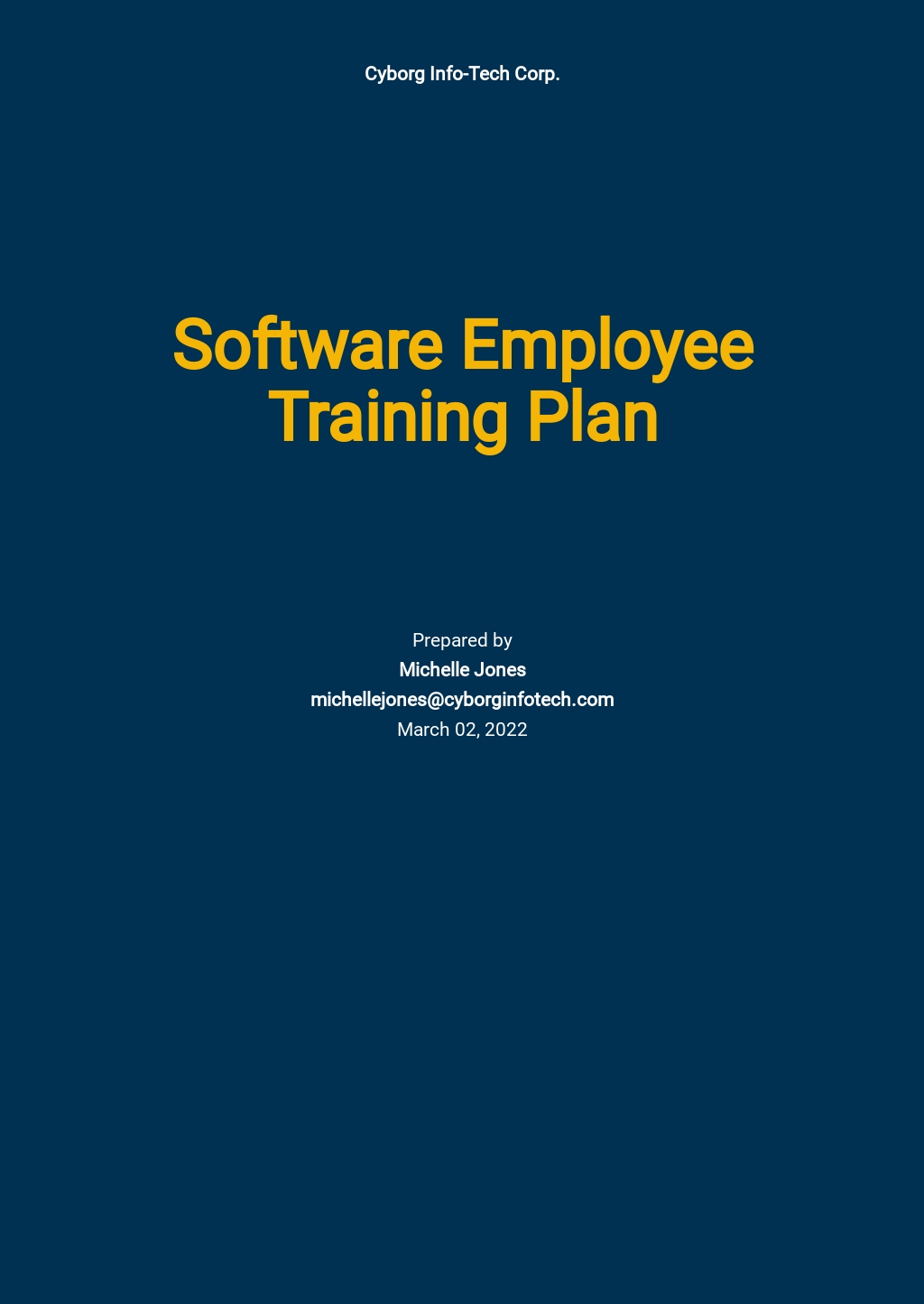 Training Plan Template Free Pdf