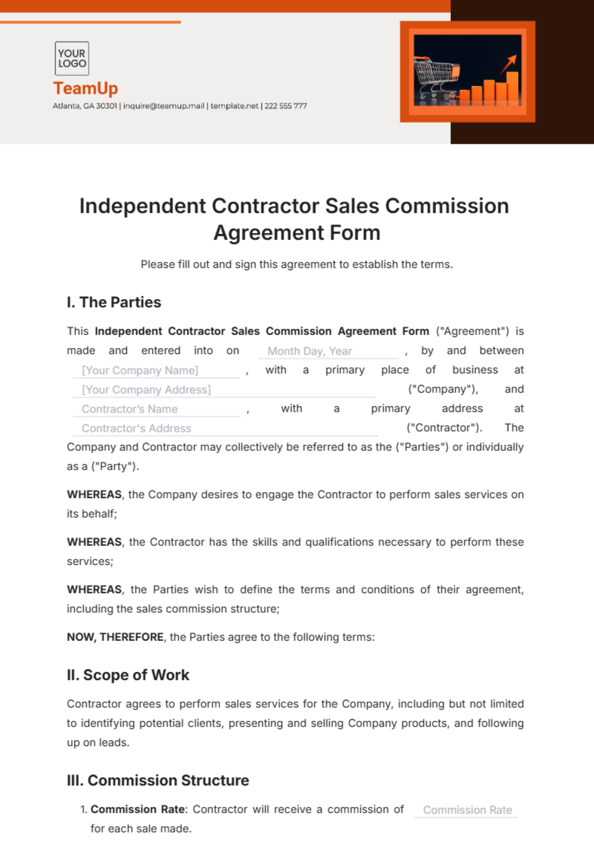 Free Contractor Contract Templates Editable And Printable