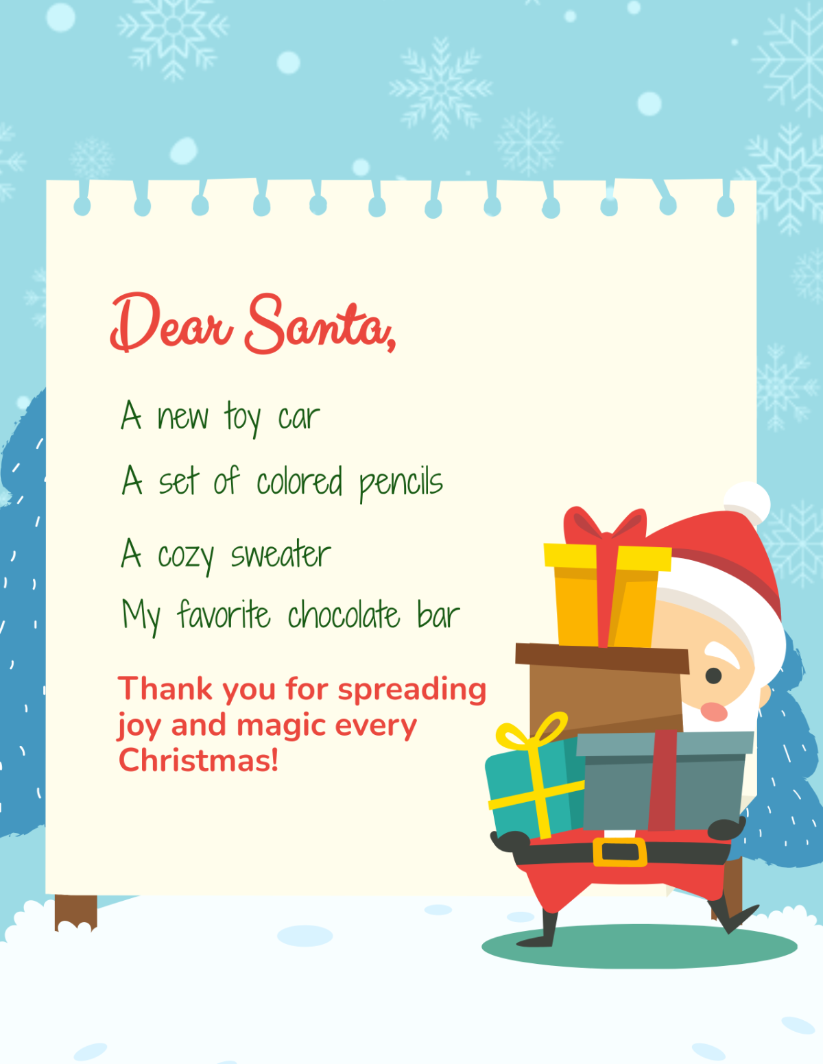 Printable Xmas Wish List Template - Edit Online & Download