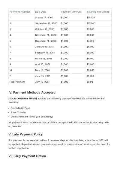 Free Payment Plan Proposal Template to Edit Online