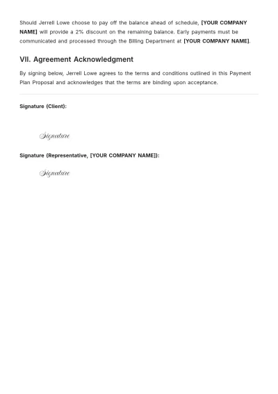 Free Payment Plan Proposal Template to Edit Online