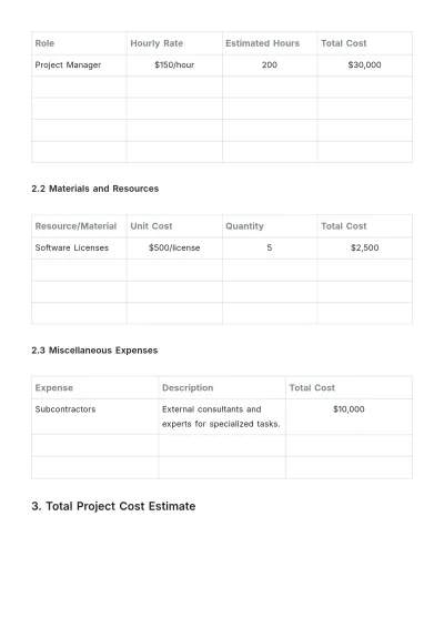 Free Consulting Firm Project Budget Template to Edit Online