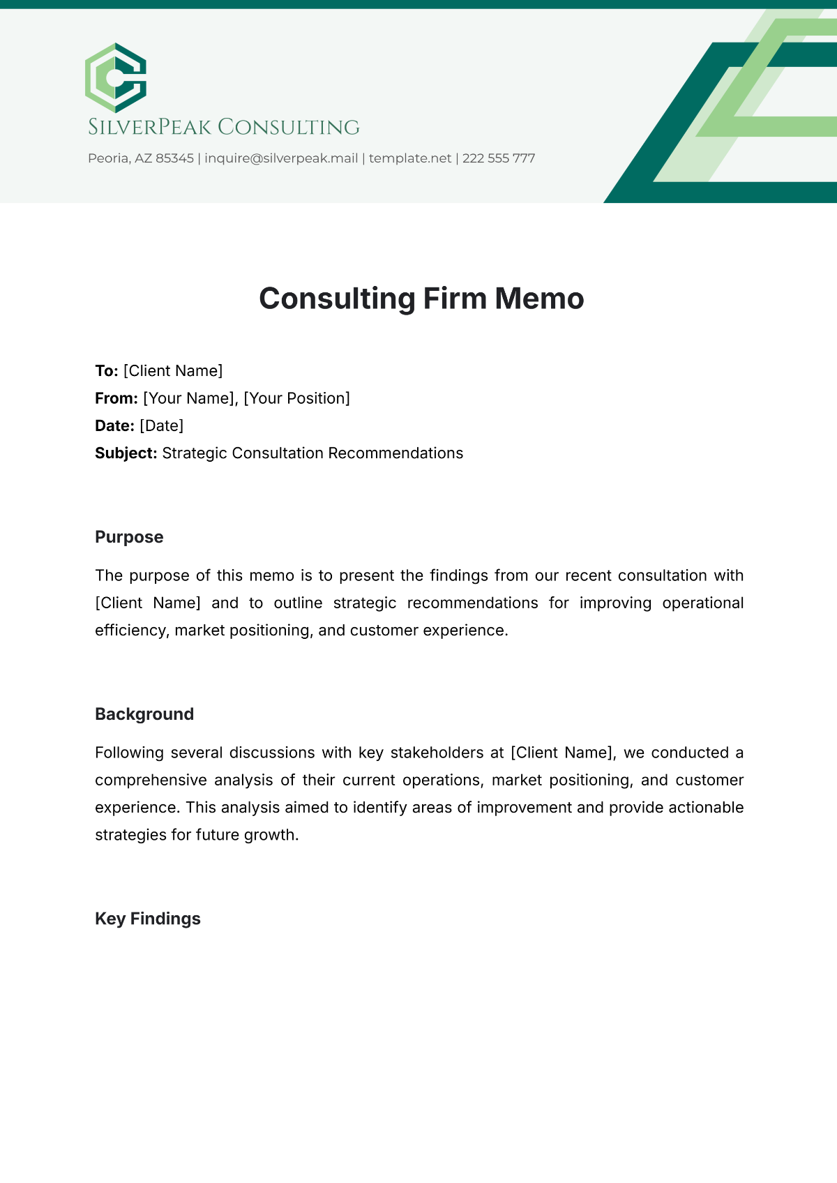 Consulting Firm Memo Template - Edit Online & Download