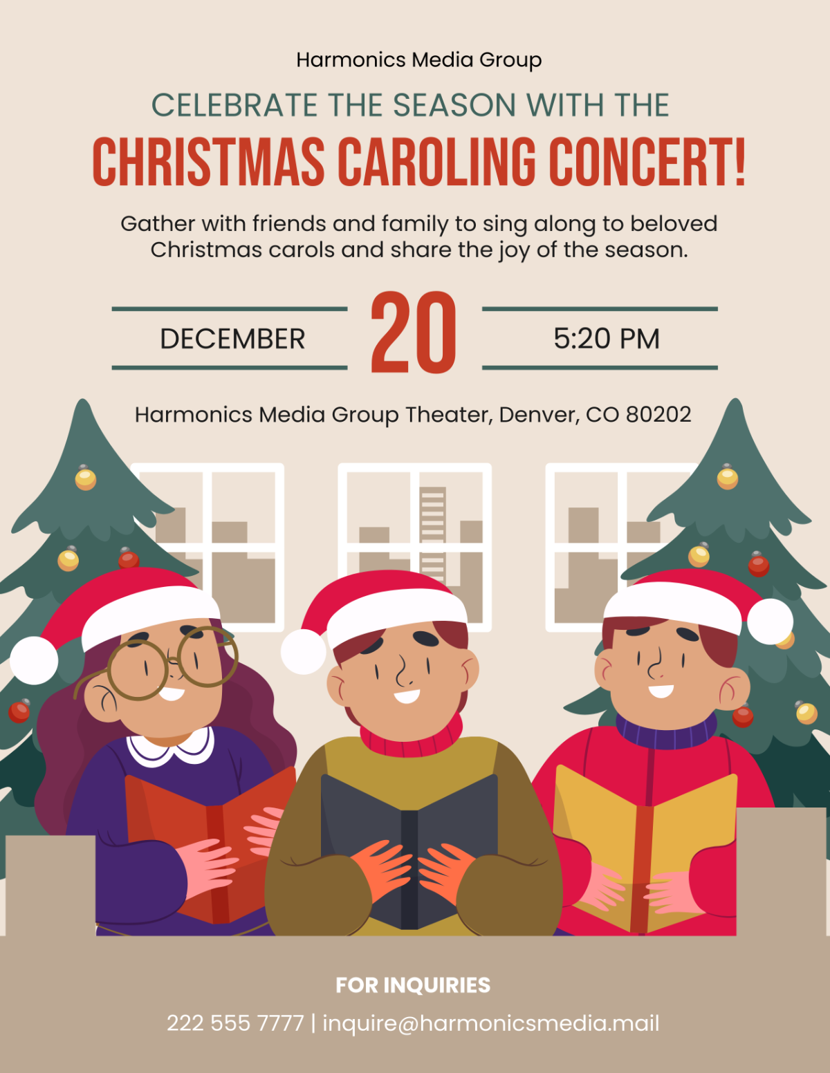 Christmas Caroling Flyer Design