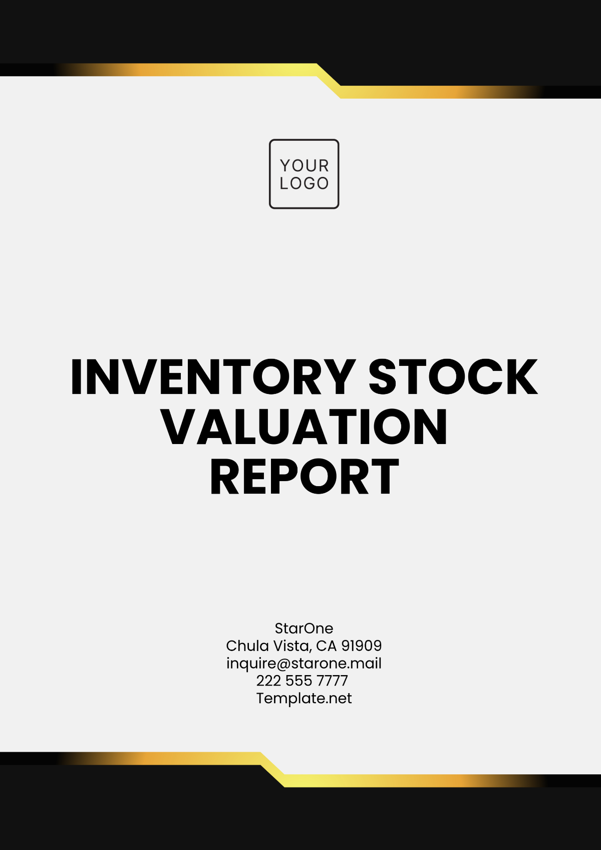 Inventory Stock Valuation Report Template - Edit Online & Download