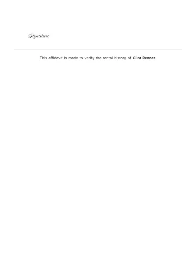 Free Rental Affidavit Template to Edit Online