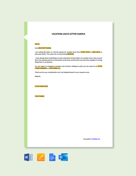  Download 38 Sample Email Letter For Vacation Leave