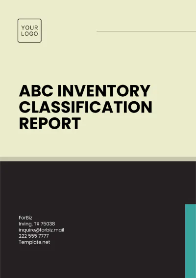 Free ABC Inventory Classification Report Template to Edit Online