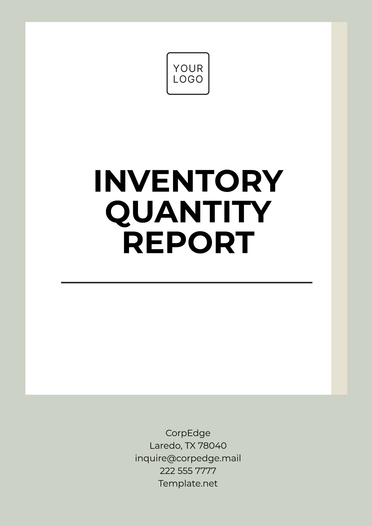 Inventory Quantity Report Template - Edit Online & Download