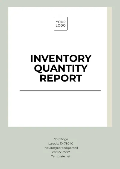 Free Inventory Quantity Report Template to Edit Online