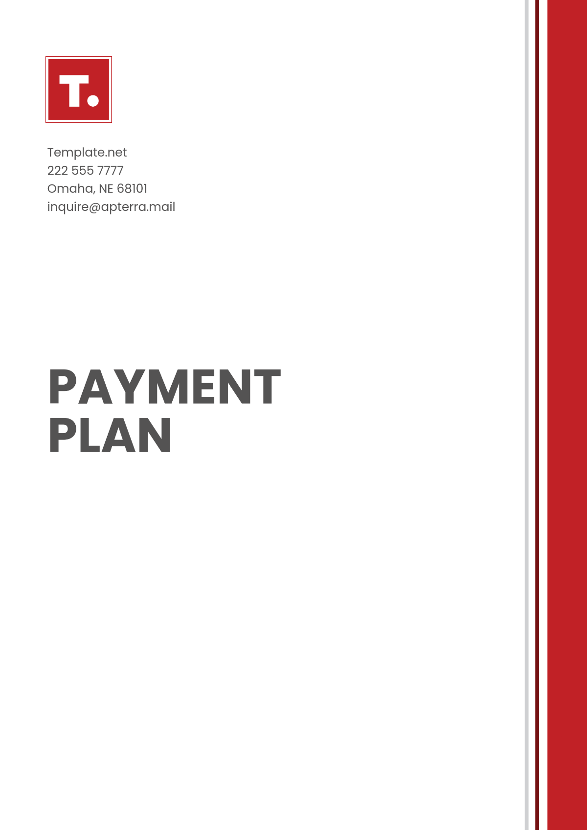 Printable Payment Plan Template - Edit Online & Download