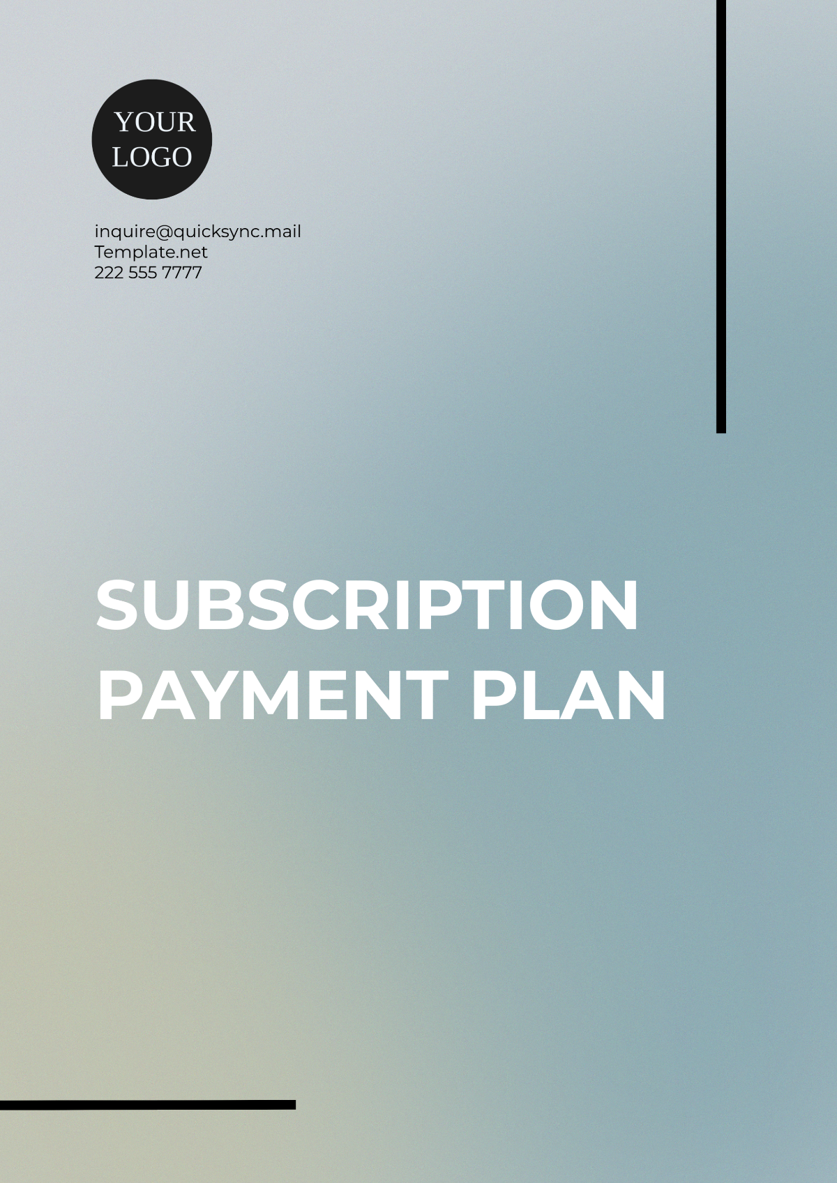 Subscription Payment Plan Template - Edit Online & Download