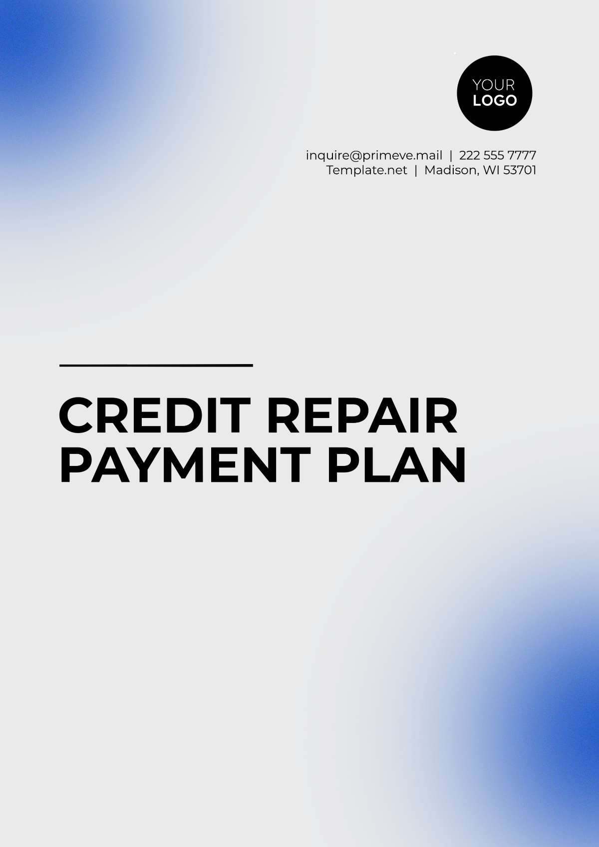 Credit Repair Payment Plan Template - Edit Online & Download