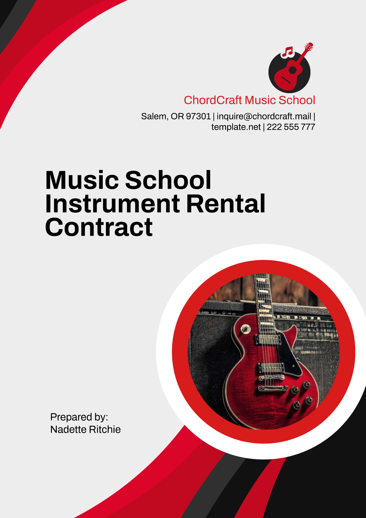 Music School Instrument Rental Contract Template - Edit Online & Download