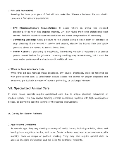 Free Animal Care Guide Template to Edit Online