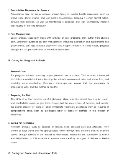 Free Animal Care Guide Template to Edit Online
