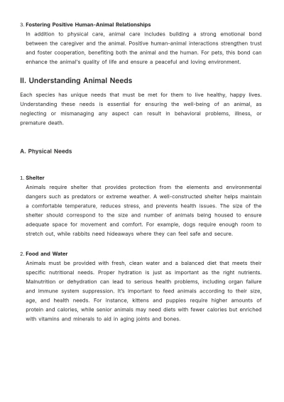 Free Animal Care Guide Template to Edit Online