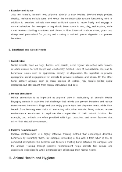 Free Animal Care Guide Template to Edit Online