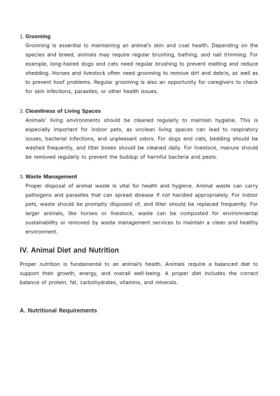 Free Animal Care Guide Template to Edit Online