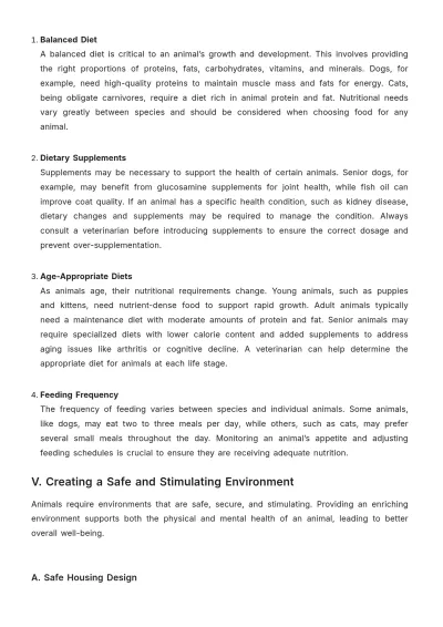 Free Animal Care Guide Template to Edit Online