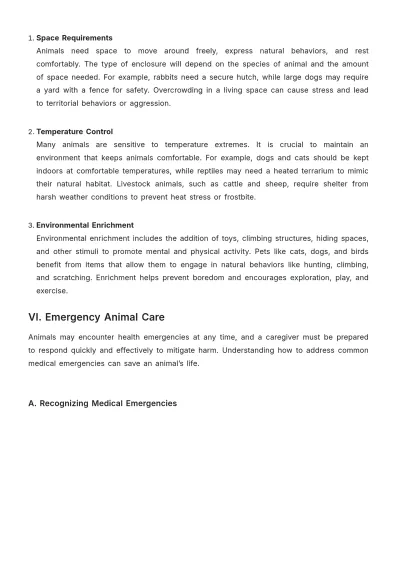 Free Animal Care Guide Template to Edit Online