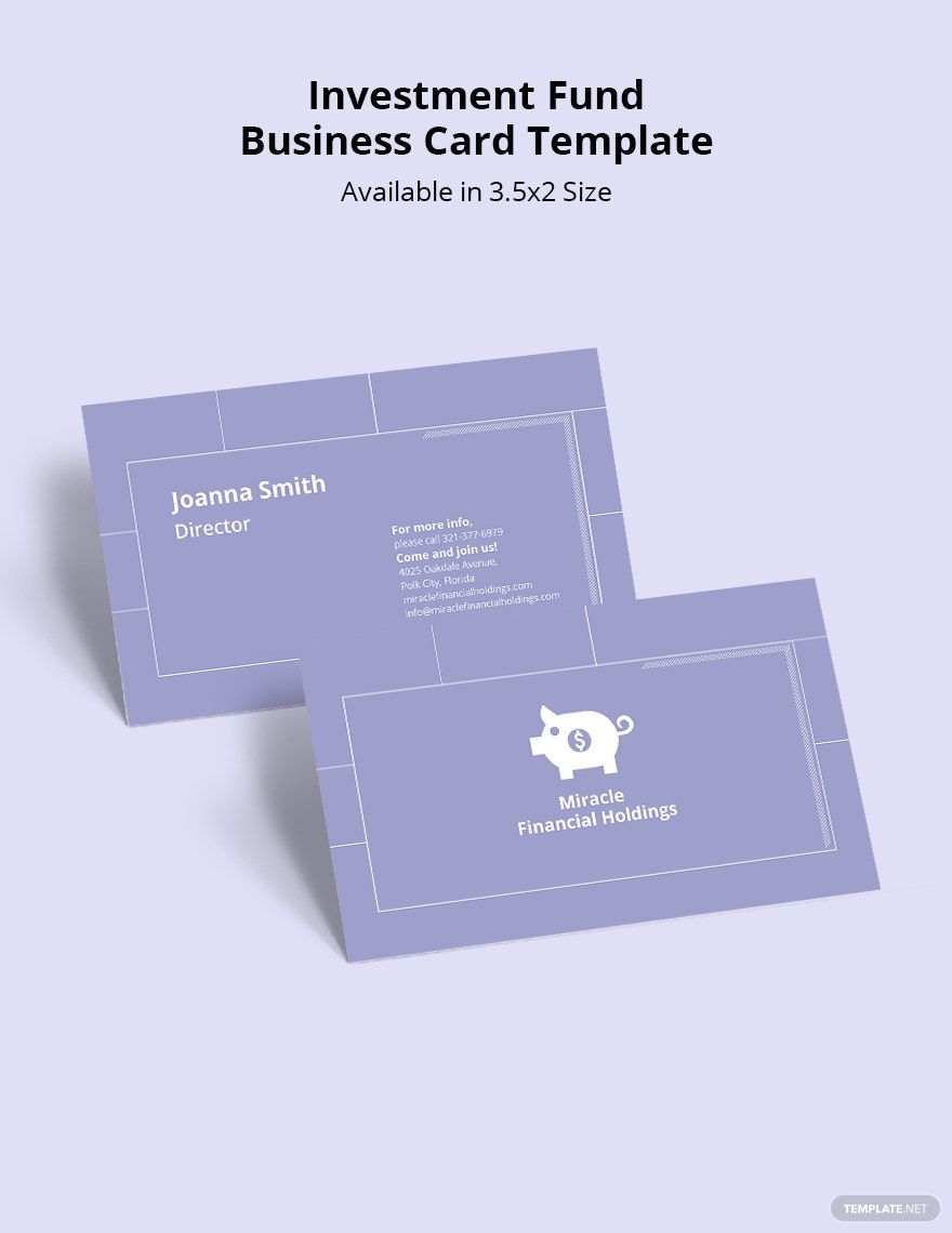 Investment Fund Business Card Template