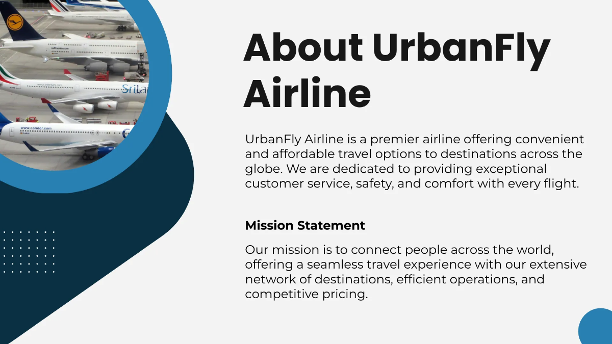 Free Airline Presentation Template to Edit Online