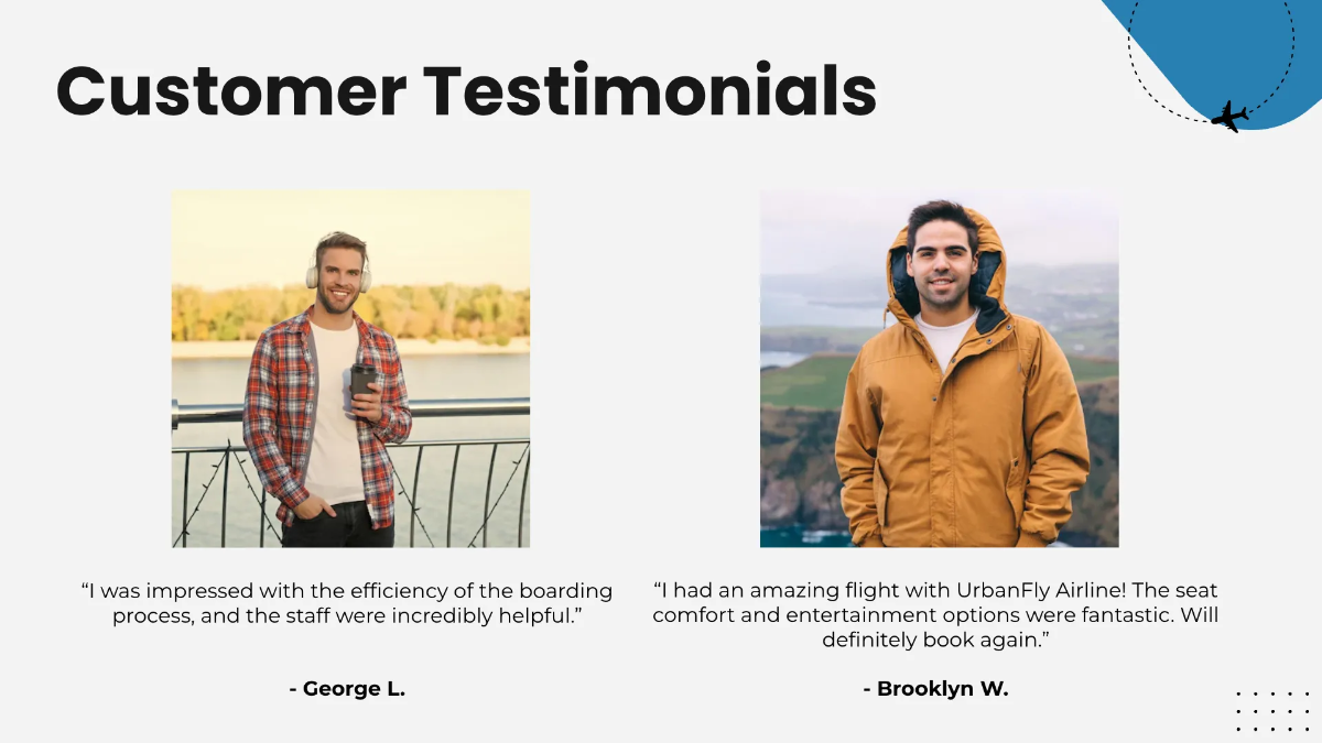 Free Airline Presentation Template to Edit Online