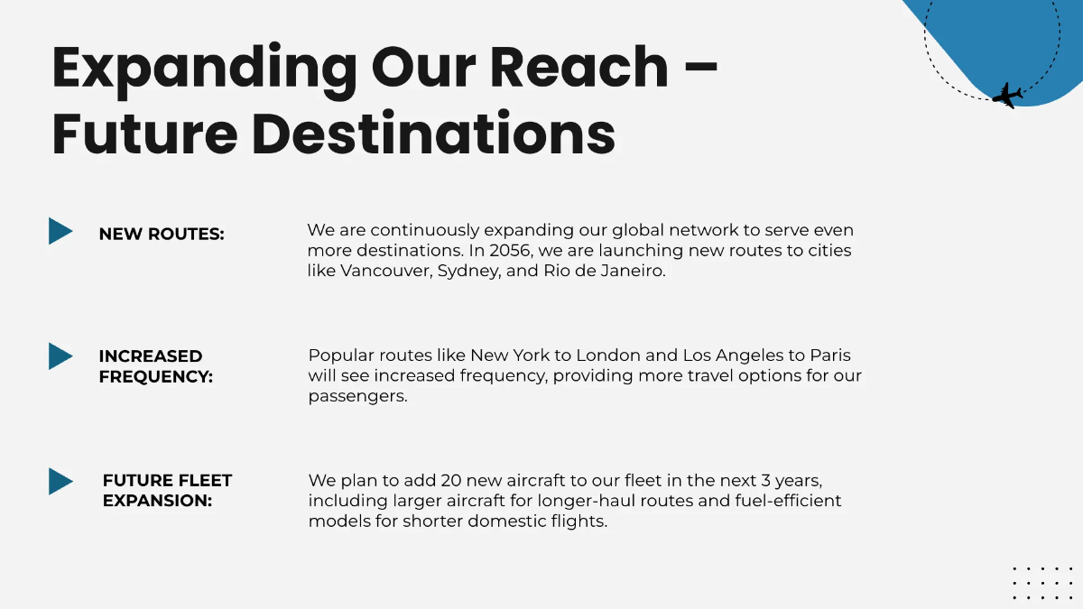 Free Airline Presentation Template to Edit Online