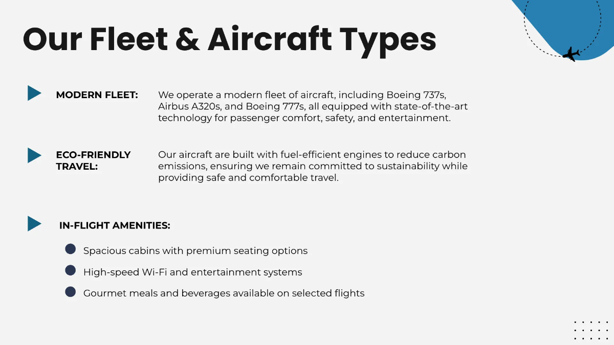 Free Airline Presentation Template to Edit Online