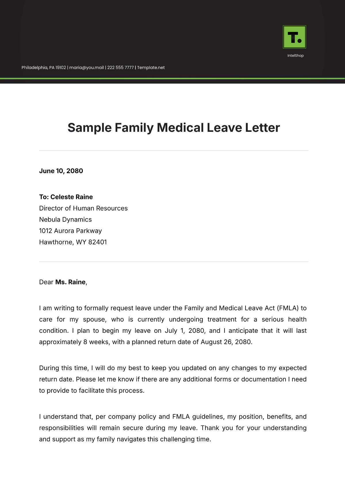 Sample Family Medical Leave Letter Template - Edit Online & Download