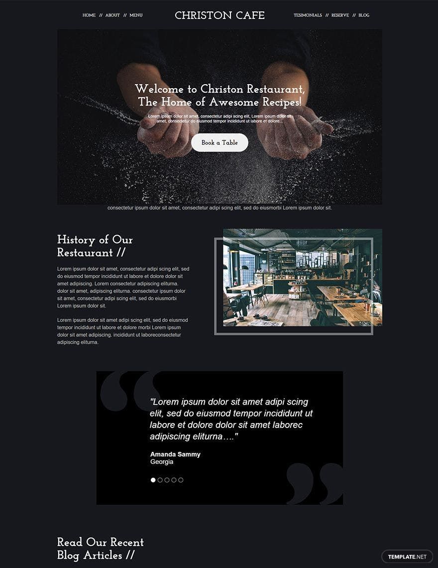 Simple Restaurant WordPress Theme/Template
