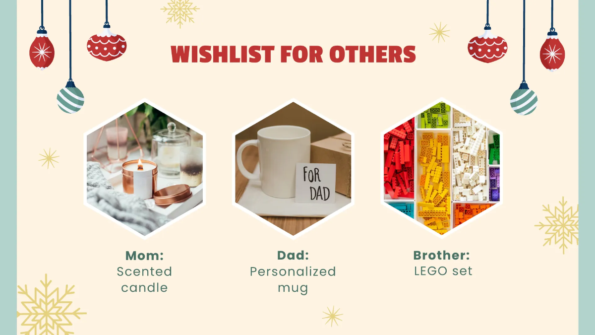 Free Christmas Wish List Presentation Template to Edit Online