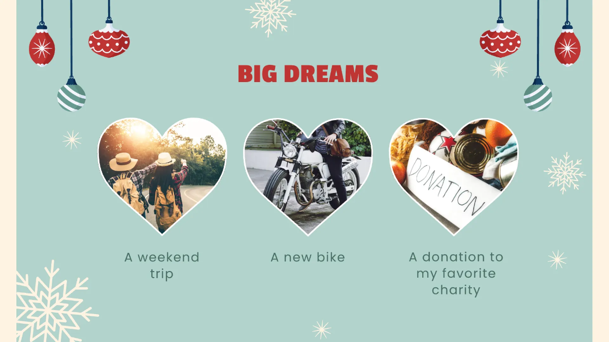 Free Christmas Wish List Presentation Template to Edit Online