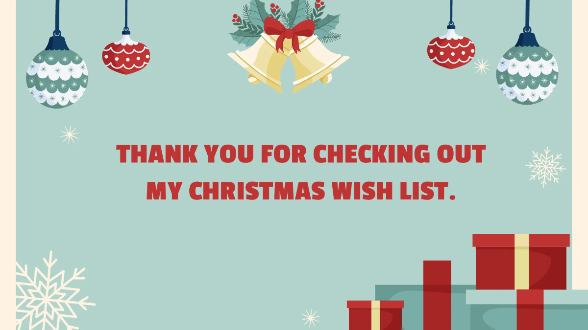 Free Christmas Wish List Presentation Template to Edit Online
