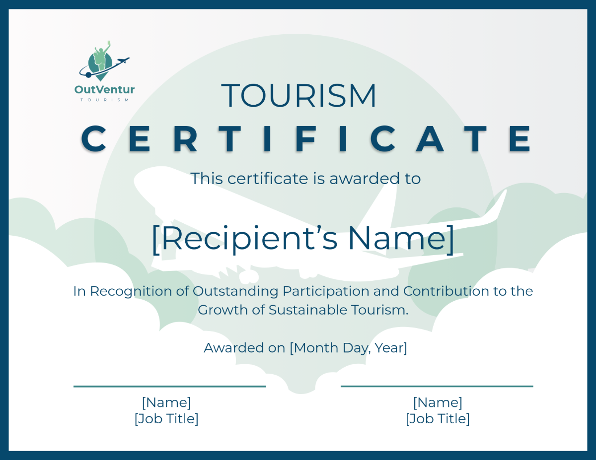 Tourism Certificate Template - Edit Online & Download