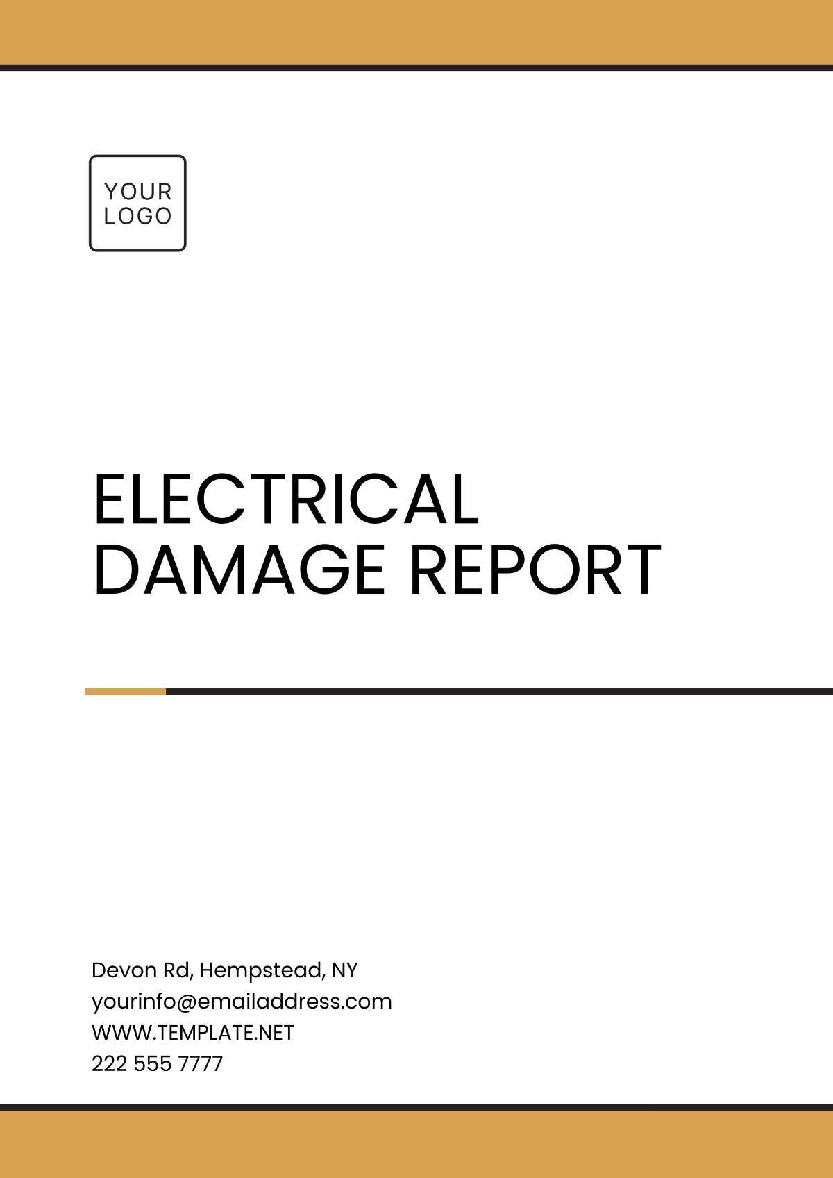 Electrical Damage Report Template - Edit Online & Download