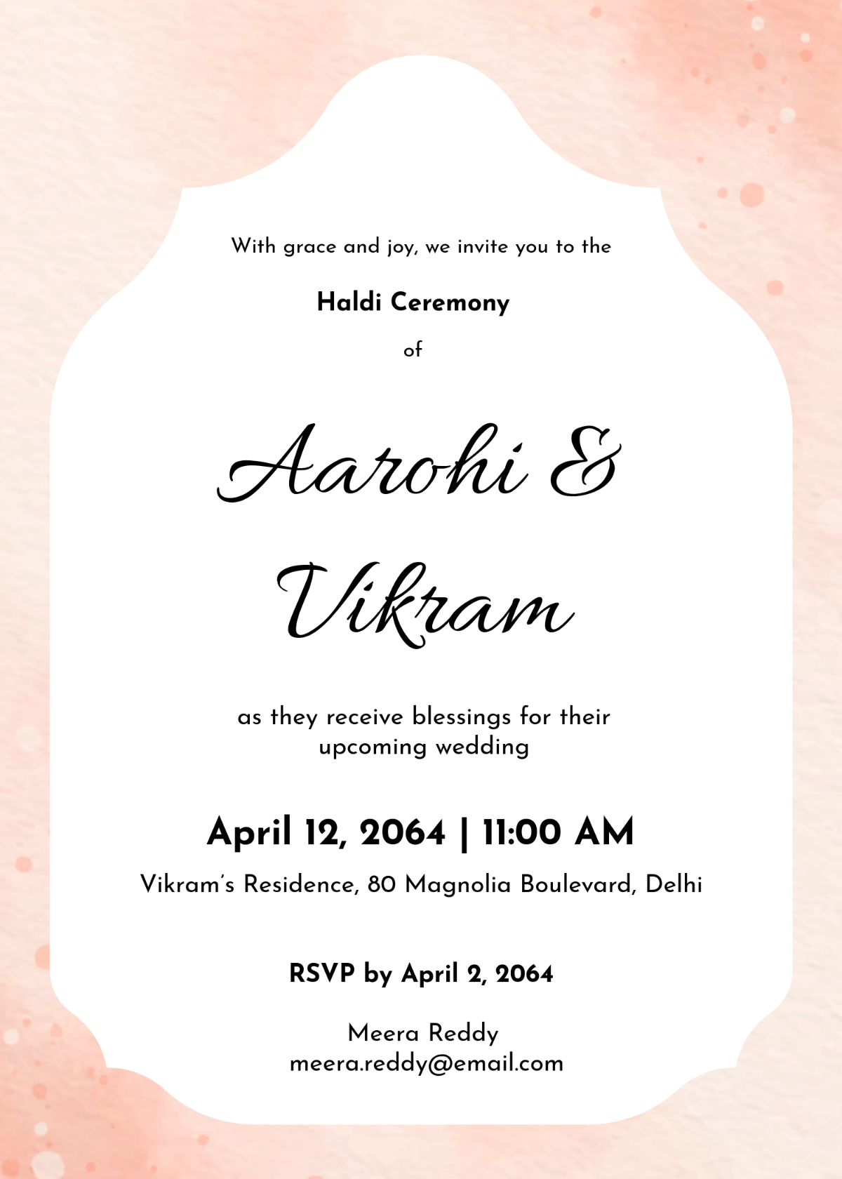 Elegant Haldi Ceremony Invitation Template