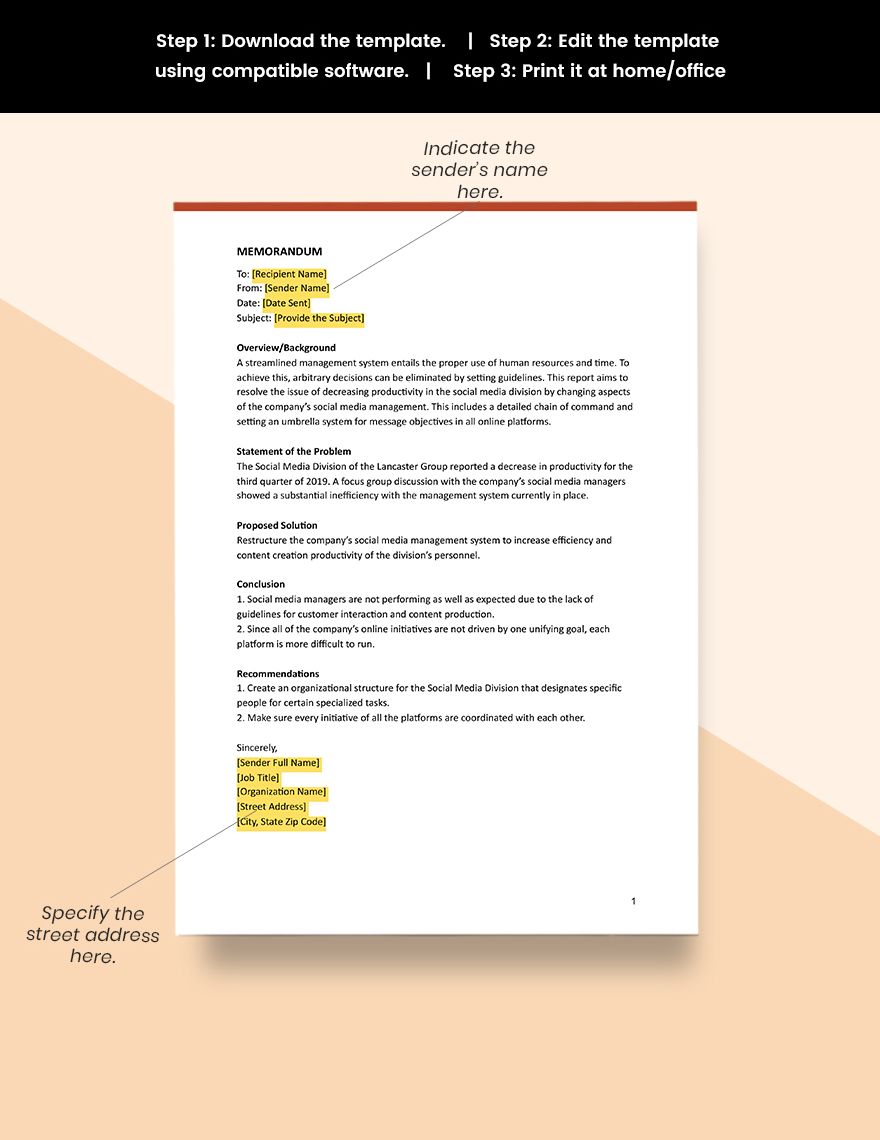 Internal Consulting Report Template