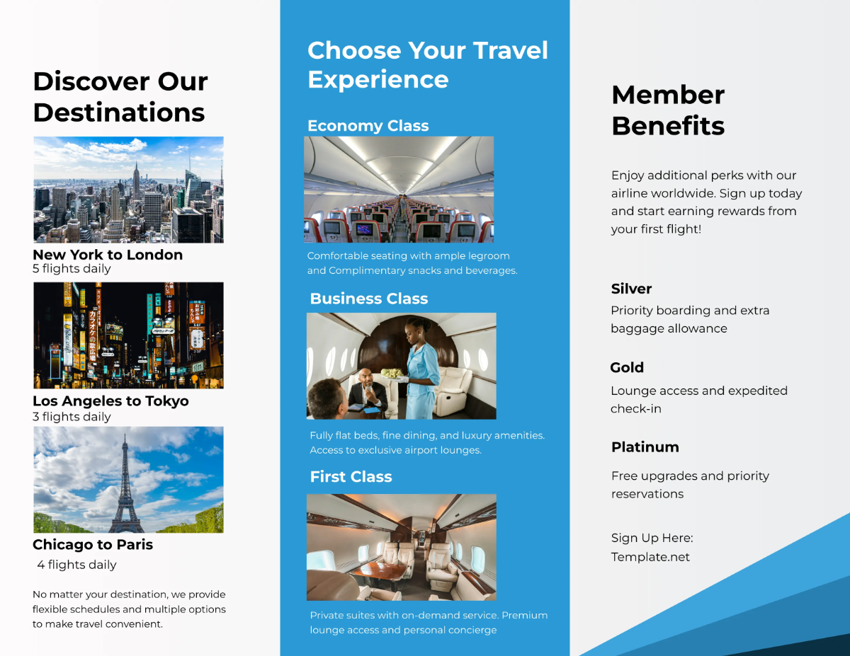 Free Airline Brochure Template to Edit Online