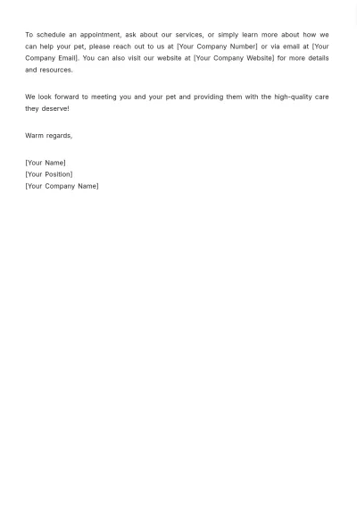 Free Animal Care Email Template to Edit Online