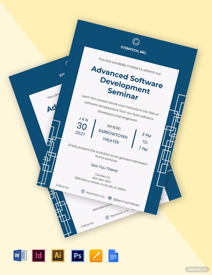 Software Seminar Invitation Template