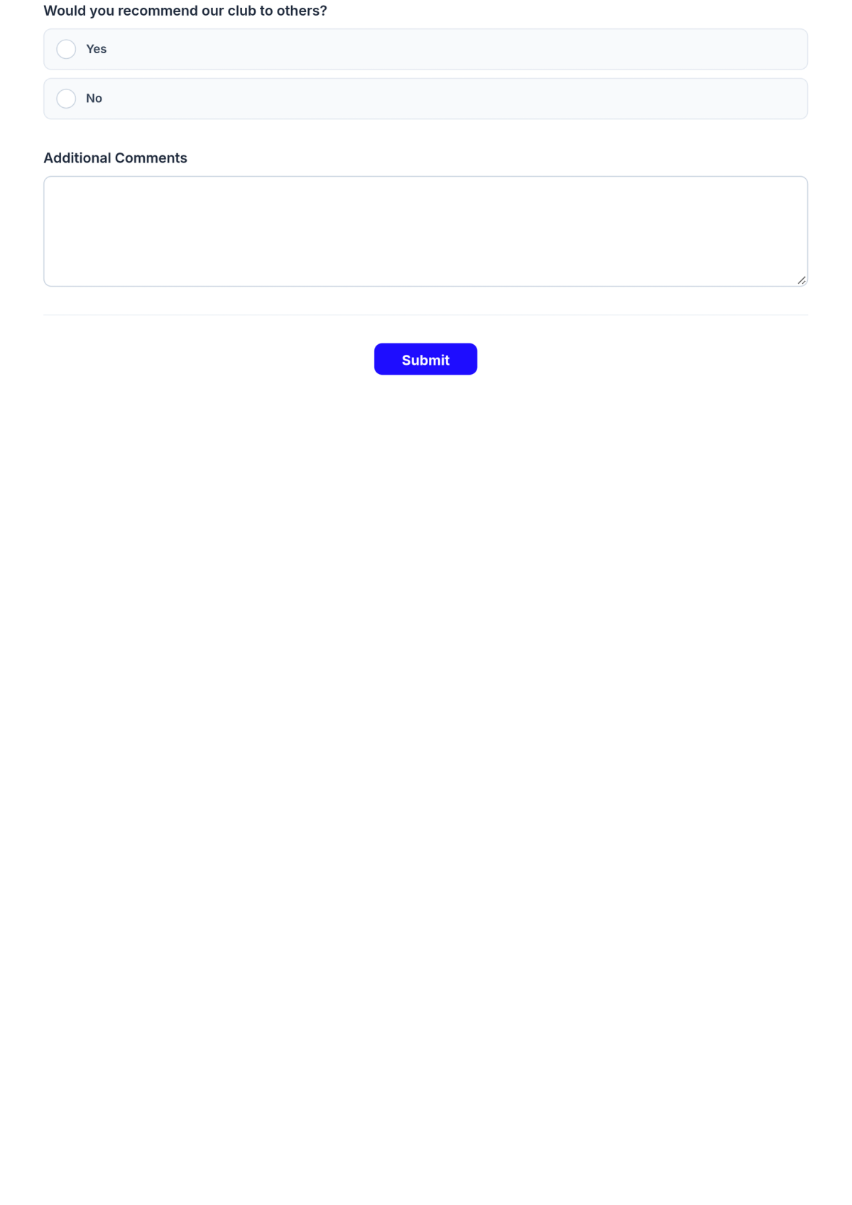 Free Sports Club Evaluation Form Template & AI Maker